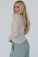 White Sheer Floral Lace Long Sleeve Slim Fit Top