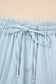 Beau Blue Light Wash Contrast Trim Center Seam Drawstring High Waist Wide Leg Denim Pants