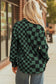 Green Checkerboard Flap Pocket Button Front Shacket