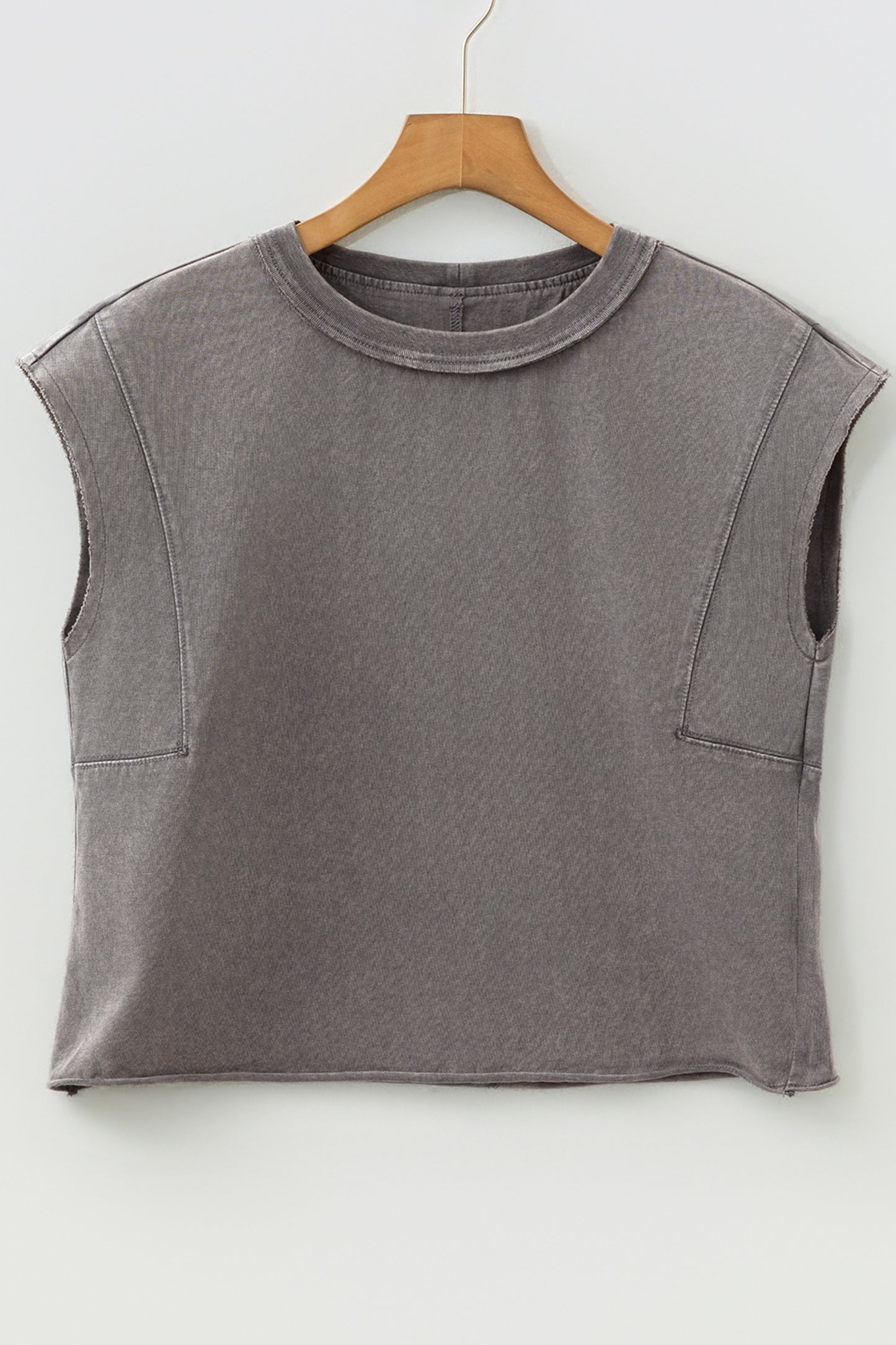 Medium Grey Mineral Wash Boxy Fit Cotton Tank Top