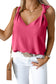 Rose White V Neck Knotted Shoulder Vest