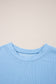Corded Knit Color Block Pocketed Crew Neck T Shirt