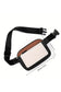 White Leather Colorblock Zipped Removable Clip Crossbody Bag