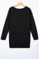 Black Asymmetric Neck Batwing Sleeve Shift Mini Sweater Dress