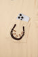 Apricot RODEO Horseshoe Embroidered Patch Pocket T Shirt