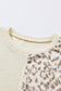 Ribbed Color Block Leopard Plus Size Top