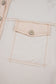 Beige Half Placket Chest Pockets Short Sleeve Wide Leg Jumpsuit