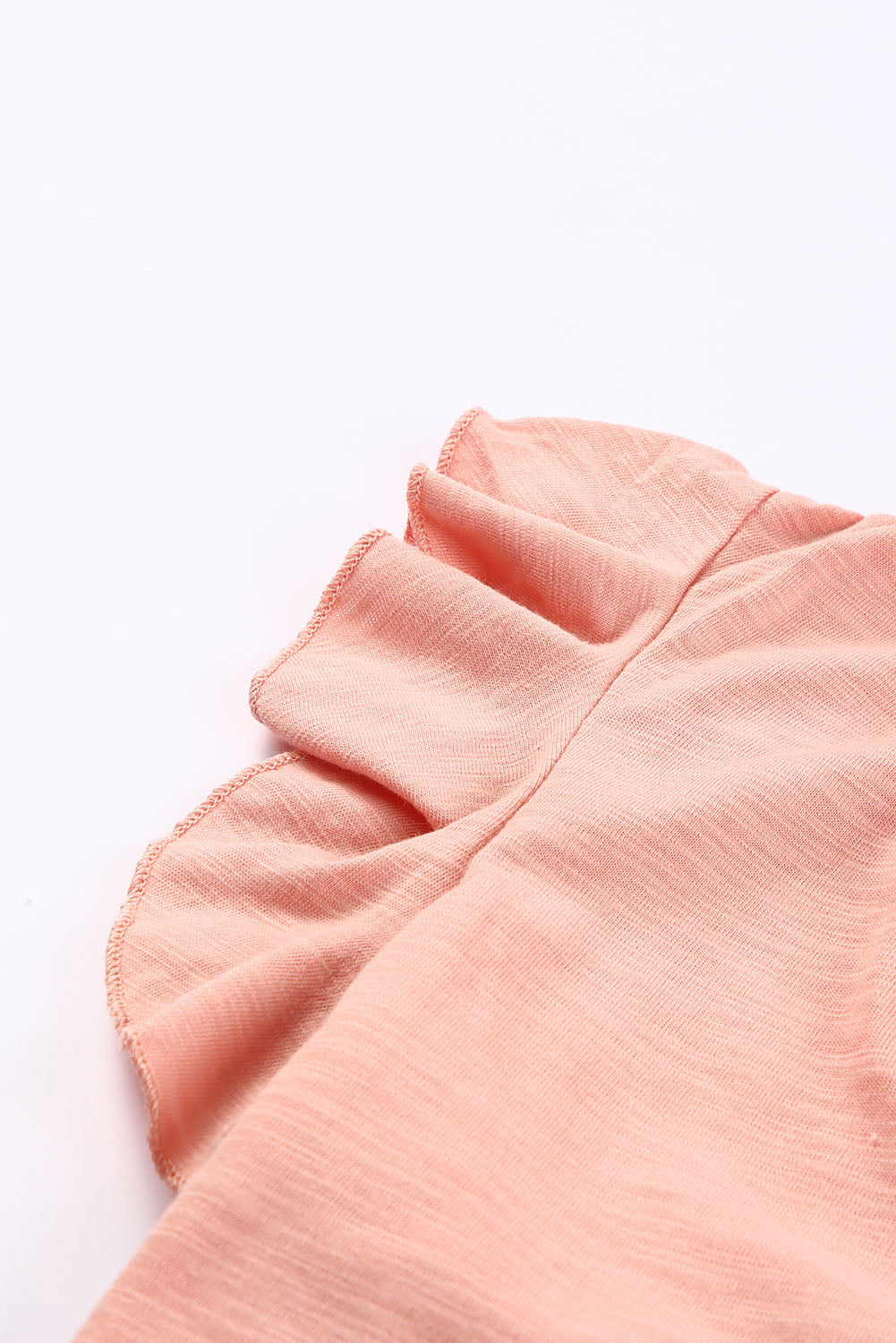 Pink Casual Solid V Neck Tee