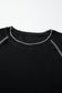 Gray Textured Round Neck Long Sleeve Top