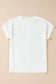White Textured Knit Exposed Stitching T-shirt