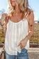 White Lace Crochet Ruffled Buttoned Loose Fit Tank Top