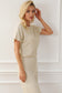 Black Ribbed Keyhole Short Sleeve Wide Leg Jumpsuit