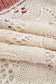 Delicacy Embroidered Flowers Colorblock Edge Hollowed Sweater