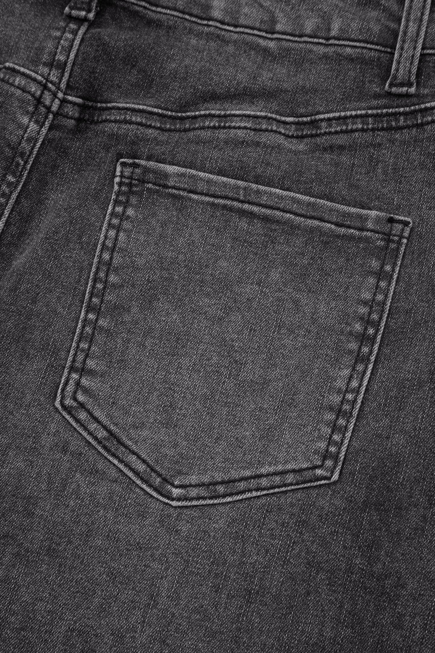 Sail Blue Dearlove Irregular Distressed Bottom Denim Midi Skirt