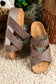 Brown Braided Detail Criss Cross Platform Slippers