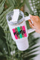 White mama Leopard Colorblock Handle Portable Cup 40oz