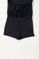 Black Plain Sleeveless Loop Drawstring Cinched Waist Romper