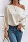 Asymmetrical Neck Balloon Sleeve Satin Blouse