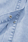 Beau Blue Double Ruffled Sleeves Buttoned A-line Collared Mini Denim Dress