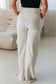 Beige Plain Cargo Pockets High Waist Casual Sweatpants