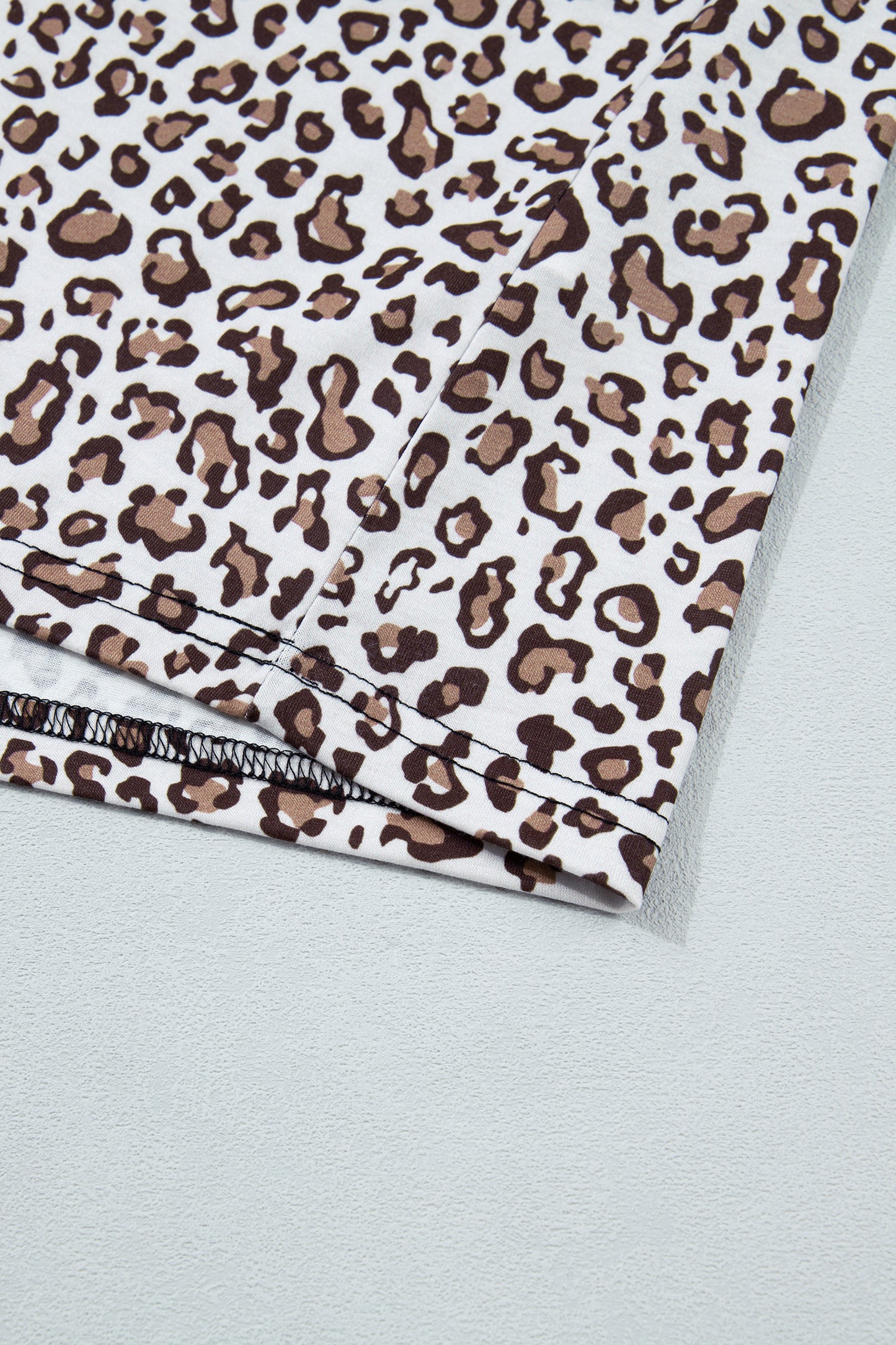 Khaki Contrast Trim Plus Size Leopard Vest