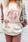 Multicolour Asymmetric Printed Patchwork Sleeve Peace Desert Graphic Top