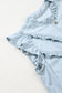 Beau Blue Mineral Wash Cap Sleeve Frilled Button Up Denim Shirt
