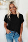 White Textured Knit Exposed Stitching T-shirt