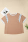 Chestnut Animal Color Block Patchwork Plus Size Tee