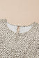 Beige Plus Size Leopard Print Frill Trim Short Sleeve Flared Dress