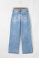 Myosotis Slit Leg High Rise Drawstring Casual Jeans