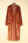 Brown Retro Velvet Long Sleeve Pocket Coat