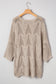 Seagrass Hollow Out Knit 7/8 Sleeve Casual Sweater