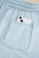Beau Blue Light Wash Contrast Trim Center Seam Drawstring High Waist Wide Leg Denim Pants
