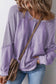 Light Grey Solid Waffle Knit Patchwork Raglan Sleeve Sweatshirt