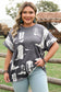 Gray Plus Size Western Boots Print Crew Neck T Shirt