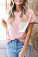 Corded Knit Color Block Pocketed Crew Neck T Shirt