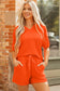 Apricot Textured V Neck T Shirt and Shorts Set
