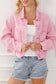 Pink Rivet Studded Denim Jacket