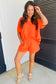 Apricot Textured V Neck T Shirt and Shorts Set