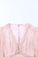 Pink Layered Ruffled Open Back Puff Sleeve Swiss Dot Mini Dress