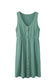 Green Button Sleeveless High Waist Mini Dress