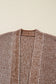 Straw Yellow Solid Open Knit Cardigan with Pockets