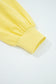 Yellow Cream Drop Shoulder Puff Sleeve Crop Pullover Drawstring Wide Leg Pants Set