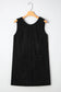 Black Corduroy Sleeveless Mini Dress With Patched Pockets