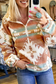 Khaki Quarter Zip Elastic Cuffs Aztec Sweatshirt