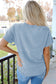 Myosotis Plain Corded Knit Mock Neck T Shirt