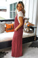 Red Clay Knotted Back Strap Cotton Bib Jumpsuit