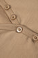 Black Long Sleeve Buttons V Neck Slim Fit Top