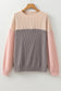 Multicolor Color Block Long Sleeve Ribbed Loose Top